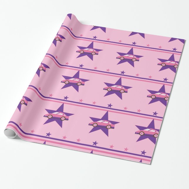 Papel de embalaje rosado de Racecar (Desenrollado)