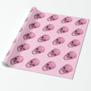 Papel de embalaje rosado del cráneo del camuflaje