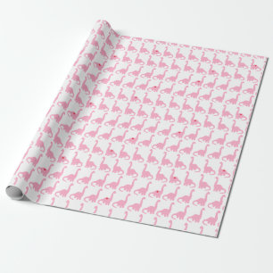 Papel de embalaje rosado del dinosaurio