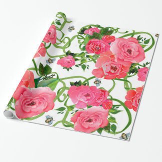 Papel de embalaje rosado del Peony