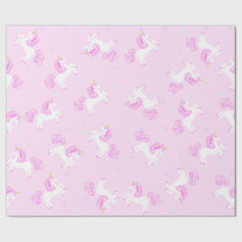 Papel de embalaje rosado del unicornio del bebé