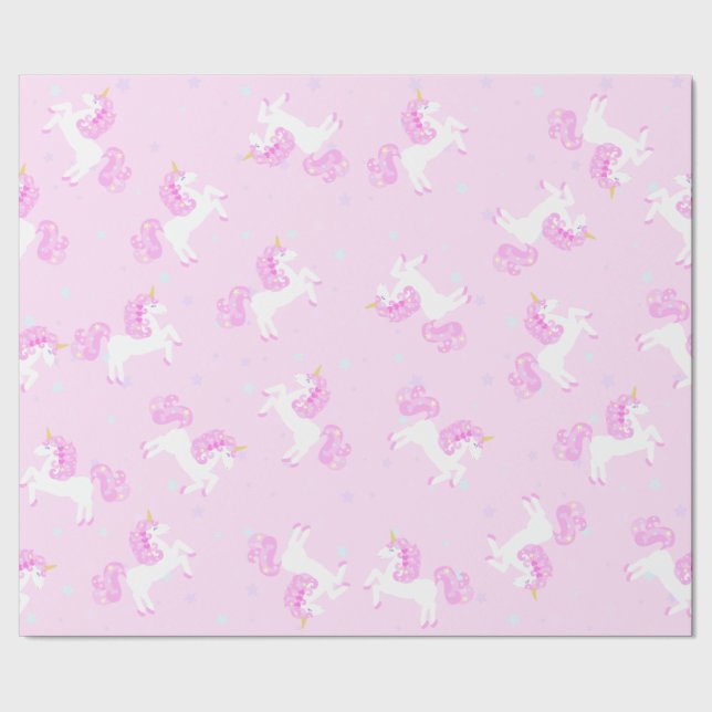 Papel de embalaje rosado del unicornio del bebé (Costura)