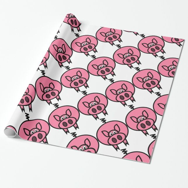 Papel de embalaje rosado grande del cerdo (Desenrollado)