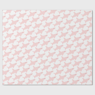 Papel de embalaje rosado lindo del tiburón