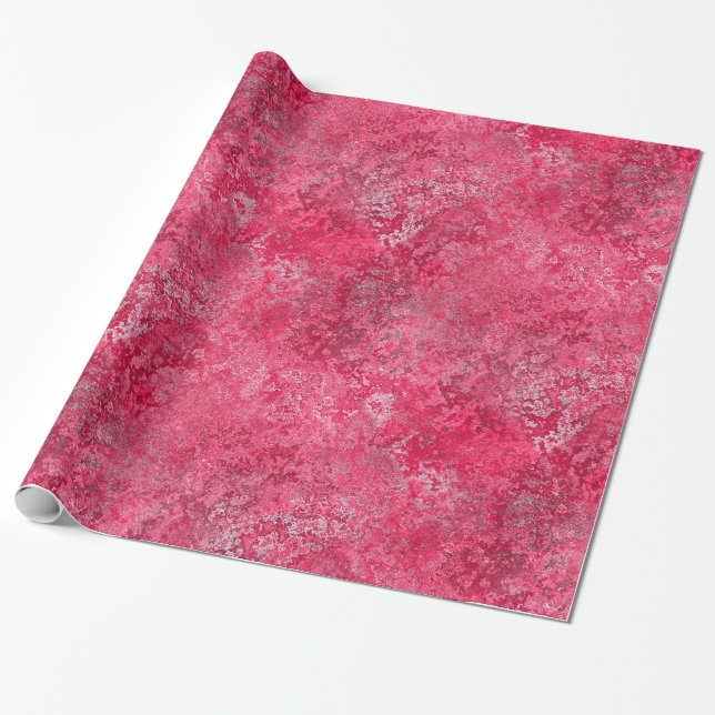 Papel de embalaje rosado rojo del regalo (Desenrollado)
