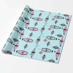 Papel de embalaje rosado y gris atómico del modelo