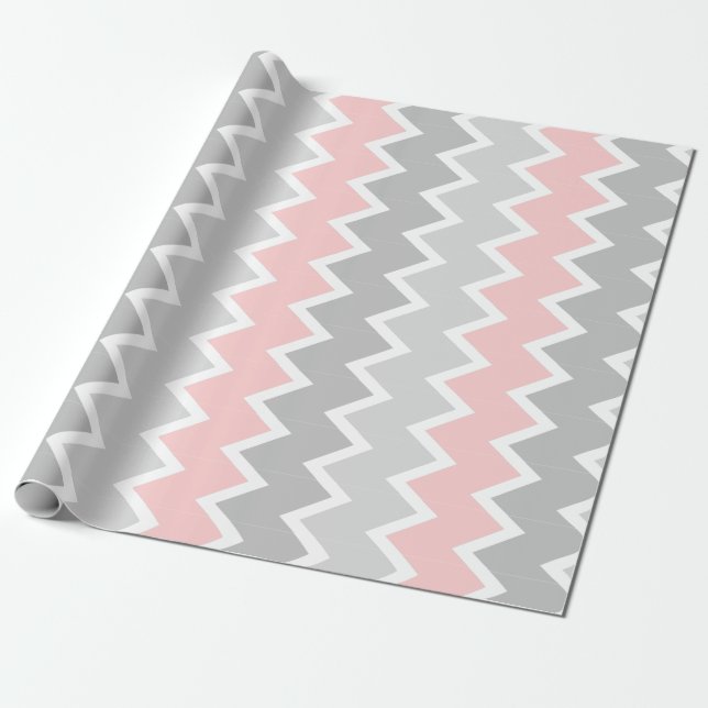 Papel de embalaje rosado y gris del galón (Desenrollado)