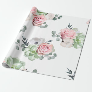 Papel de embalaje suculento de la boda del