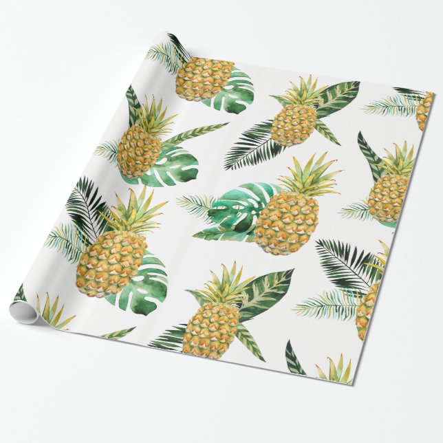 Papel de embalaje tropical de la piña (Desenrollado)