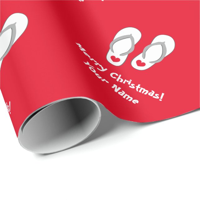 Papel de embalaje tropical de los flips-flopes de (Esquina del rollo)