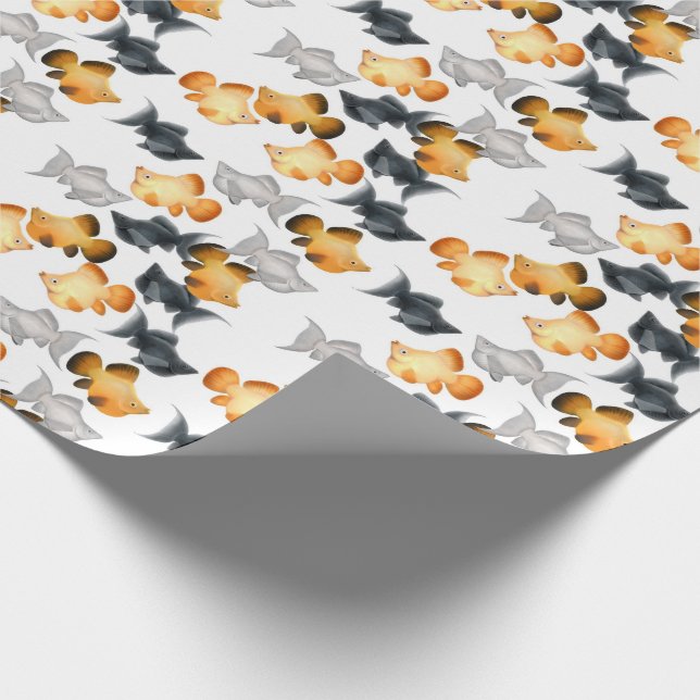 Papel de embalaje tropical de los pescados de los (Esquina)