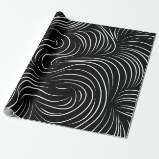 Papel de embalaje único del remolino negro y