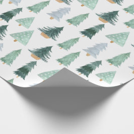 Papel de embalaje verde de regalos del navidad de