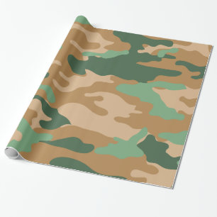 Papel de embalaje verde del camuflaje de Brown