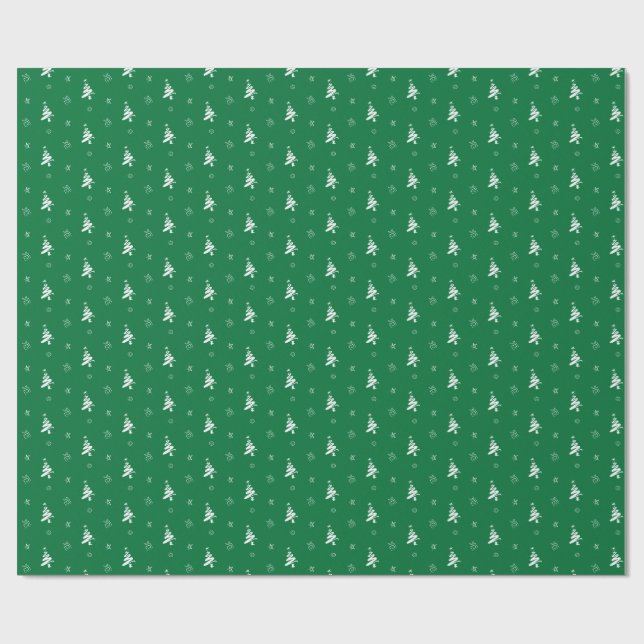 Papel de embalaje verde festivo del árbol de (Superficie plana)