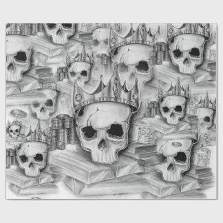 Papel de Embrulho, Rolo 76cm x 180 cm caveira