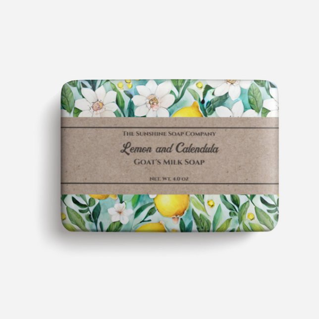 Papel de empaquetado de jabón - limones amarillos (Subido por el creador)