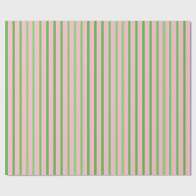 Papel de encolado de líneas verdes rosas y limosas (Superficie plana)