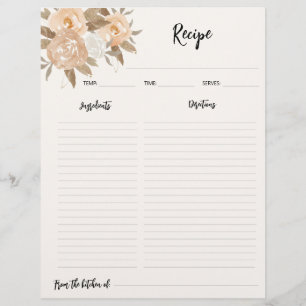 Papel de encuadernador de la receta floral de otoñ