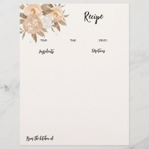 Papel de encuadernador de la receta floral de otoñ