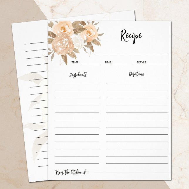 Papel de encuadernador de la receta floral de otoñ (Subido por el creador)