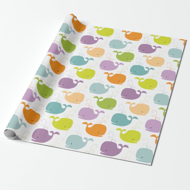 Papel de envasado de ballenas para bebés (Desenrollado)