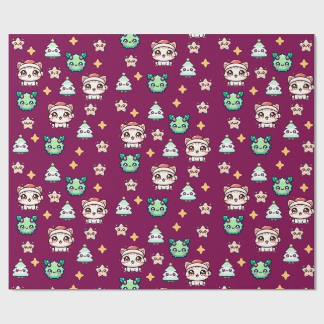 Papel de envasado de gatos y estrellas de los Navi (Superficie plana)