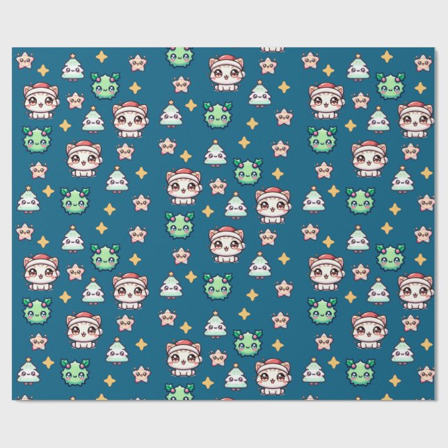 Papel de envasado de gatos y estrellas de los Navi (Superficie plana)