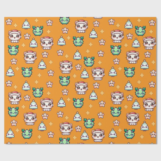 Papel de envasado de gatos y estrellas de los Navi (Superficie plana)