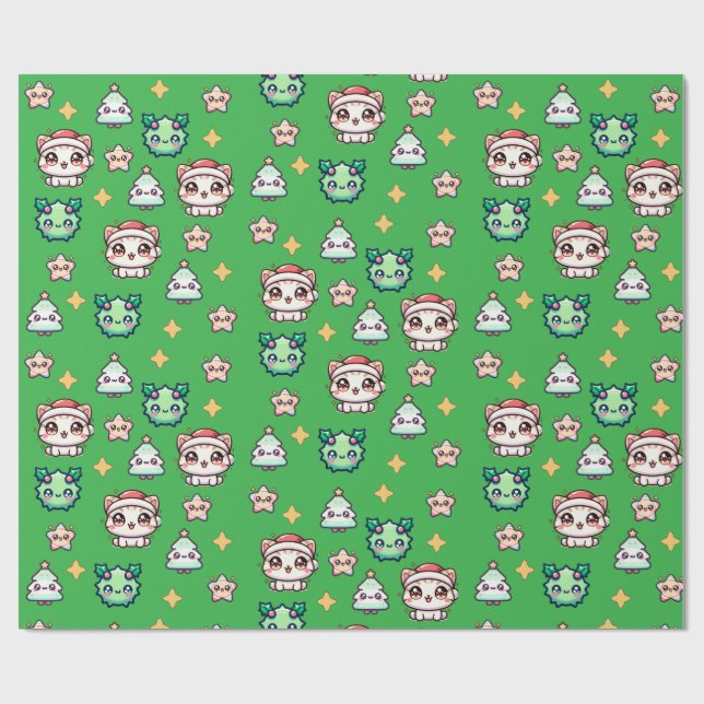 Papel de envasado de gatos y estrellas de los Navi (Superficie plana)