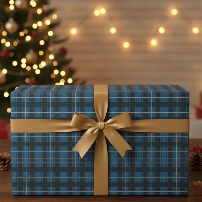 Papel de envasado de tartán azul ártico (Arctic Blue Tartan Wrapping Paper)