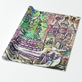 PAPEL DE ENVÍO DE REGALO DE MANO DE NAVIDADES DE E