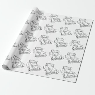 Papel de envoltorio para regalos clásico del coche