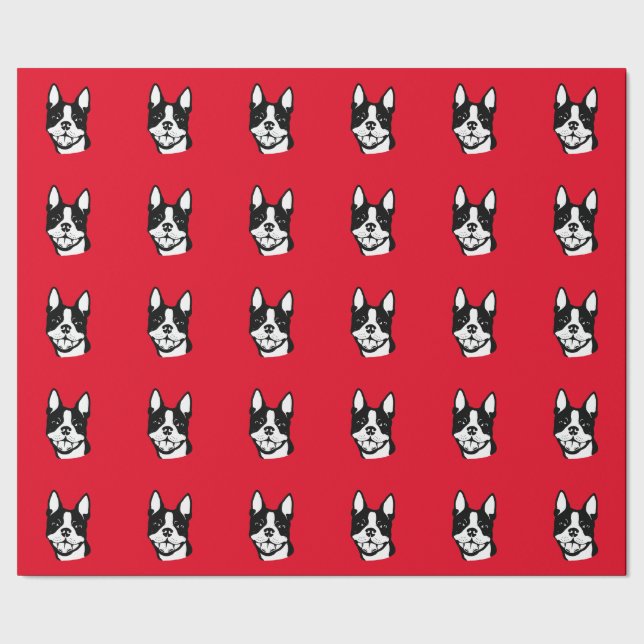 Papel de envoltorio para regalos de Boston Terrier (Costura)