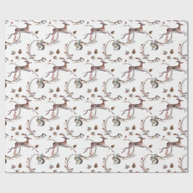 Papel de envoltorio para regalos de los ciervos (Superficie plana)