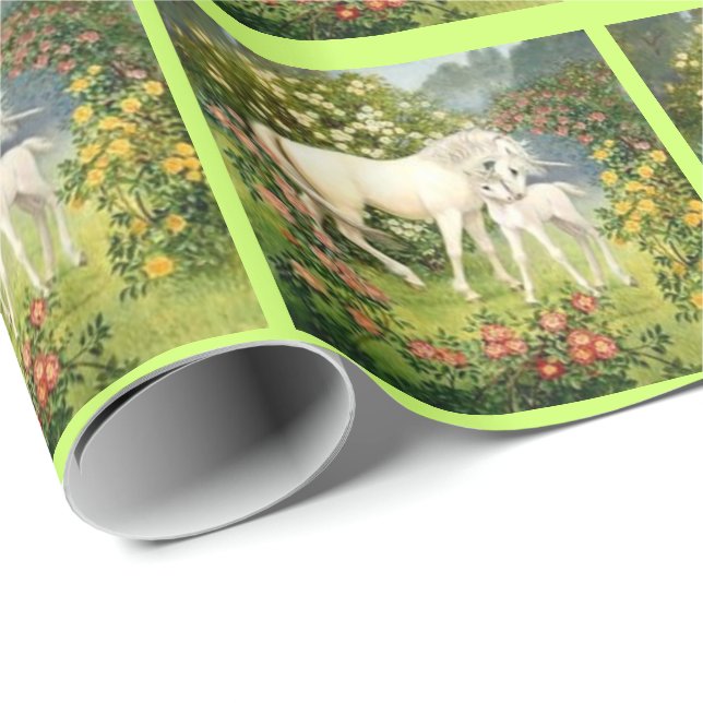 Papel de envoltorio para regalos de los unicornios (Esquina del rollo)