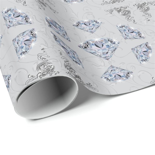 Papel de envoltorio para regalos del diamante, (Esquina del rollo)