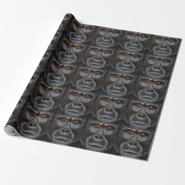 Papel de envoltorio para regalos del gorila (Desenrollado)
