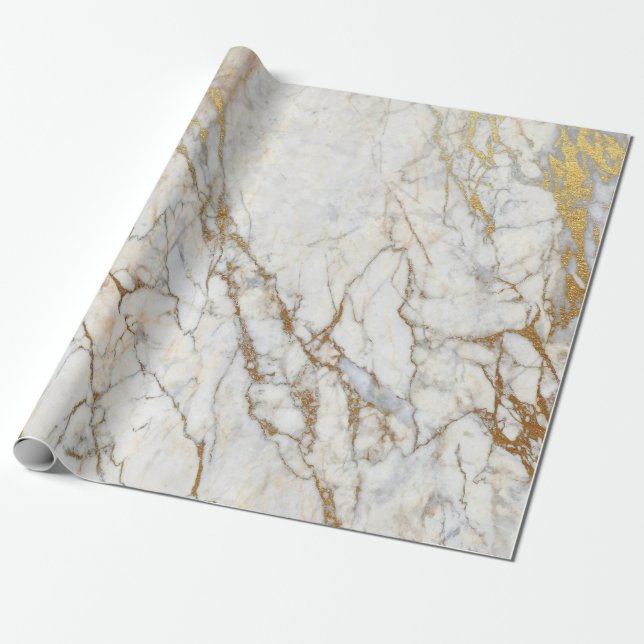 Papel de envoltorio para regalos del mármol y del (Desenrollado)