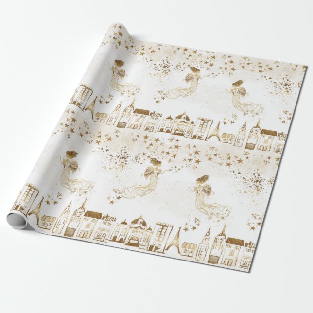 Papel de envoltorio para regalos del polvo de (Desenrollado)