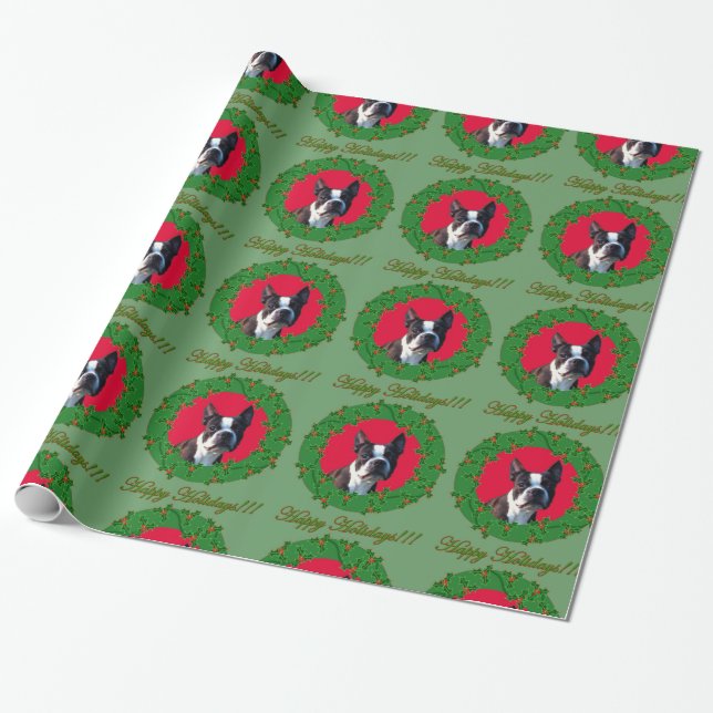 Papel de envoltorio para regalos del terrier de (Desenrollado)