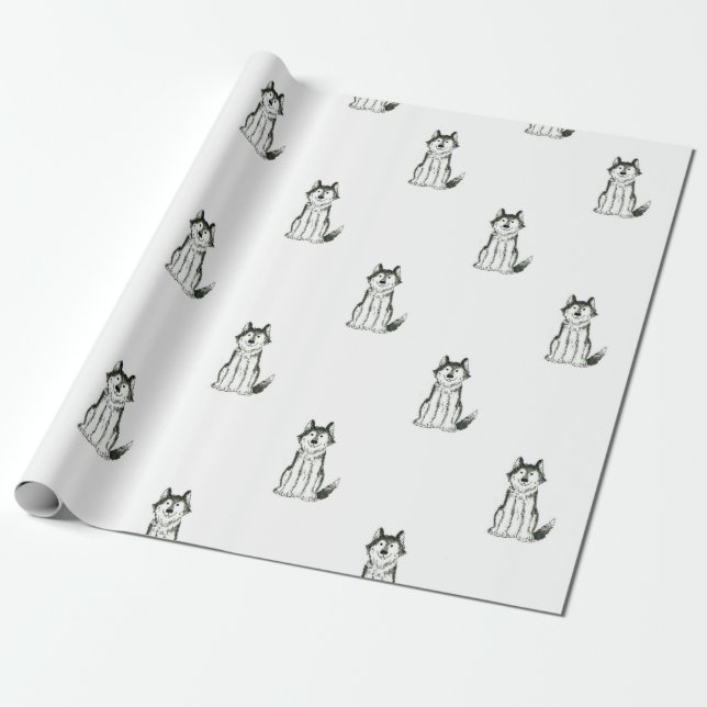Papel de envoltorio para regalos fornido del perro (Desenrollado)