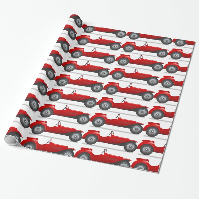 Papel de envoltorio para regalos rojo clásico (Desenrollado)
