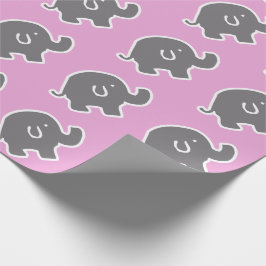 Papel De Envoltura Baby Shower Para Elefantes Gris