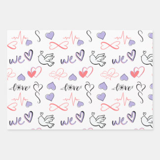 Papel de envoltura boda para regalos y ducha.