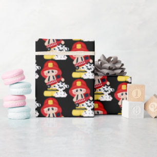 Papel de envoltura con baldosas de pequeño bombero