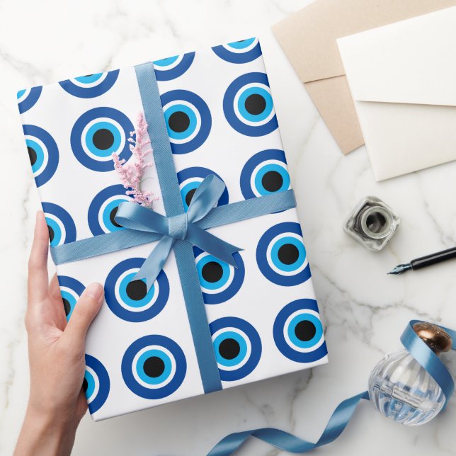 Papel de envoltura con el símbolo Blue Mati Evil E (Regalar)