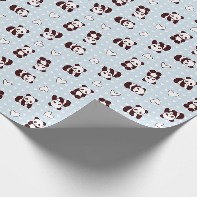 Papel de envoltura con estampado de oso de corazón (Esquina)