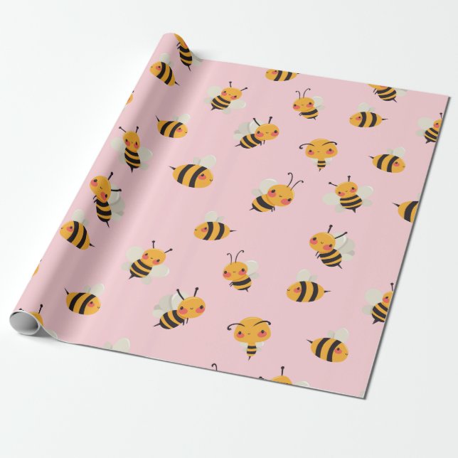 Papel de envoltura de abejas cutas (Desenrollado)