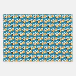 Papel de envoltura de abejas. Embalaje de regalo. 